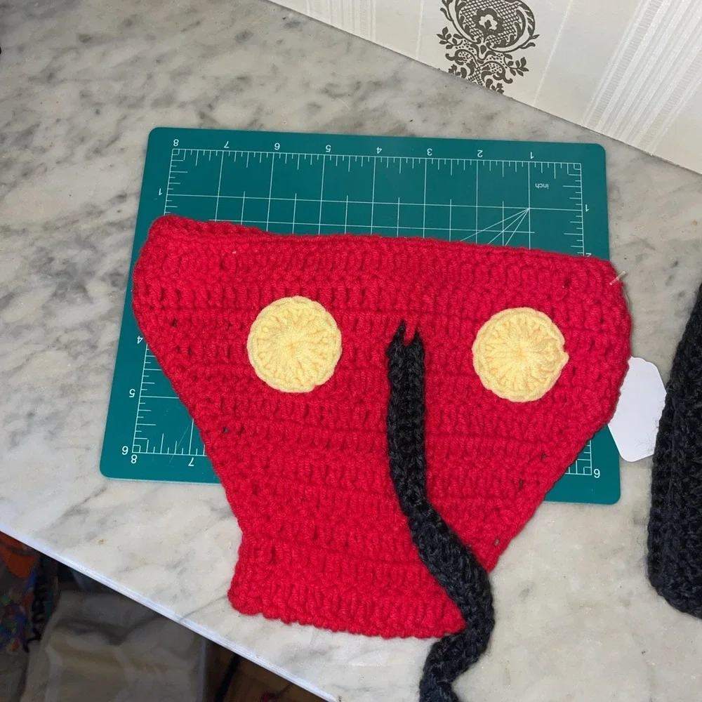 Handmade Crochet MM M!ckey M0use Style 2 Piece Newborn infant Photo Shoot Outfit